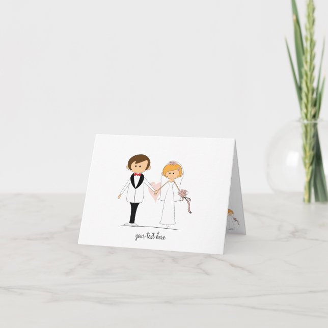 Tarjetas de boda de novia y novio (Anverso)