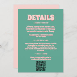 Tarjetas de Boda de ondulación rosa y verde