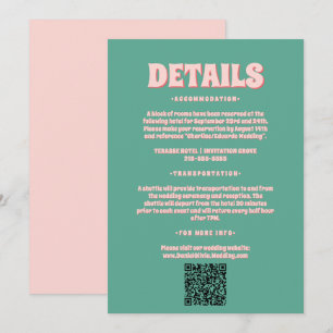 Tarjetas de Boda de ondulación rosa y verde
