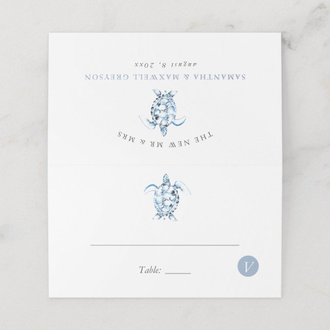 Tarjetas de Boda de Playa Elección de Comida Tortu (Exterior desplegado)