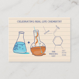 Tarjetas de Boda de Química Azul y Naranja