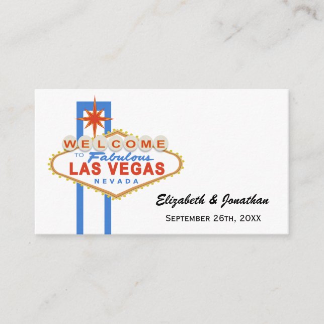 Tarjetas de Boda de Rótulo de Las Vegas (Anverso)
