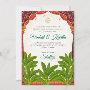 Tarjetas de boda digitales del sur de la India inv
