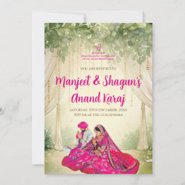 Tarjetas de boda digitales Sikh invitaciones Panya