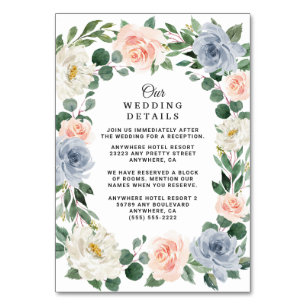 Tarjetas de Boda Dusty Blue Rubor Peach