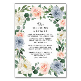 Tarjetas de Boda Dusty Blue Rubor Peach