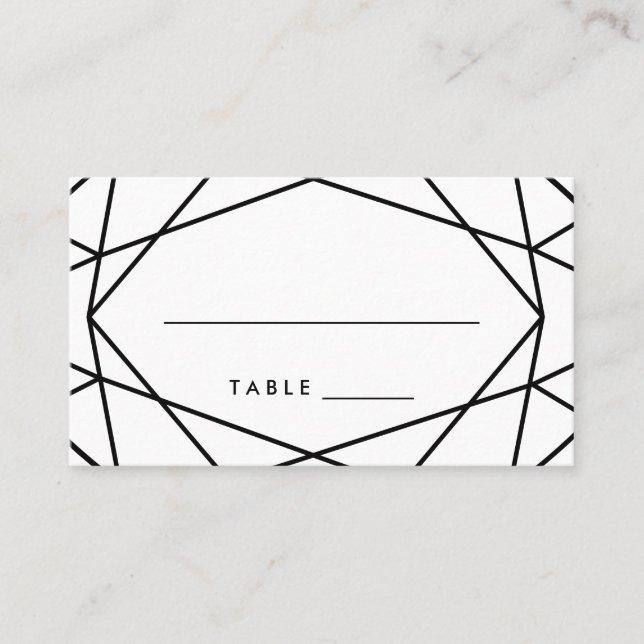 Tarjetas de Boda geométrico en blanco y negro (Anverso)