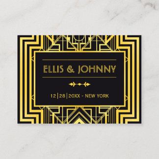 Tarjetas de Boda geométrico negro y oro