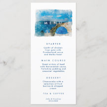 Tarjetas de boda griega Santorini