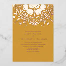Tarjetas de boda hindúes indias dibujadas a mano y