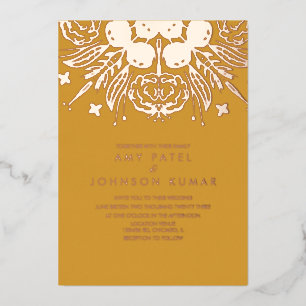 Tarjetas de boda hindúes indias dibujadas a mano y