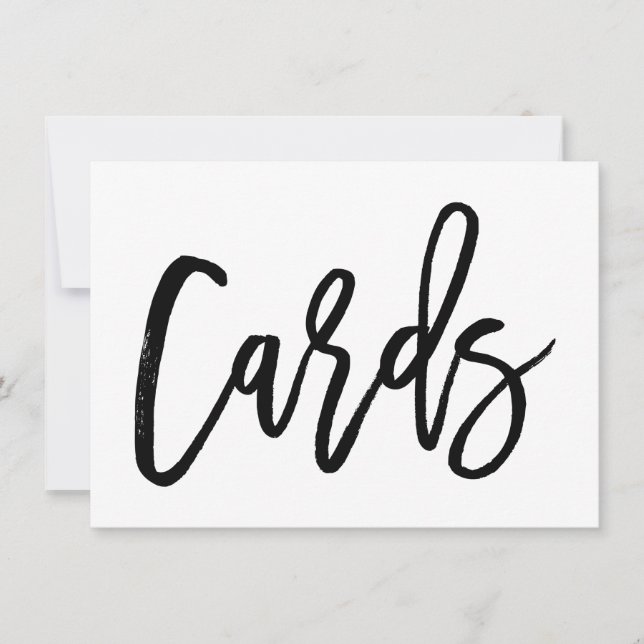 Tarjetas de boda impresas con letra a mano chic (Anverso)