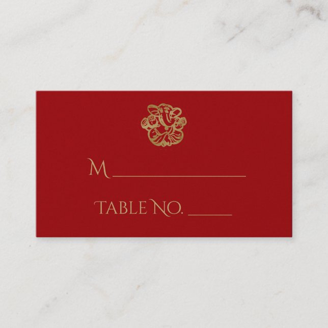 Tarjetas de Boda indias Red and Gold Mandala (Anverso)