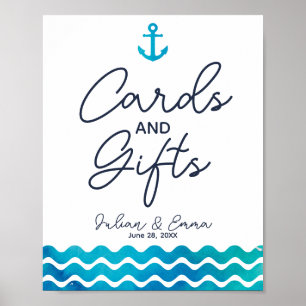 Tarjetas de boda náutico e impresión de regalo de