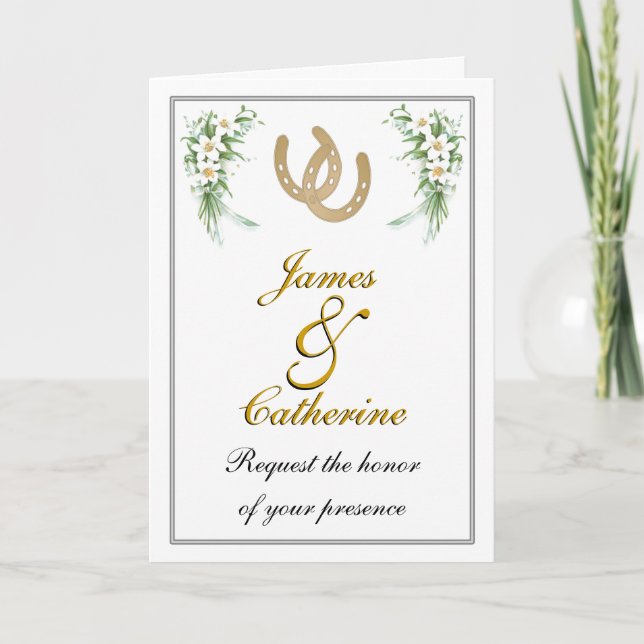 Tarjetas de boda occidentales de personalizable (Anverso)