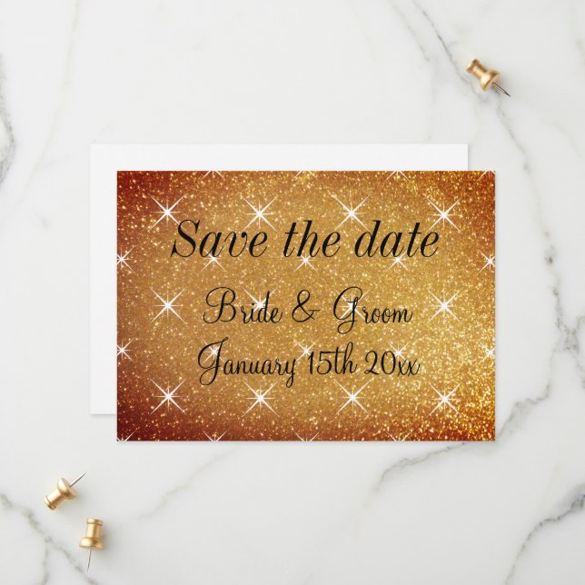 Tarjetas de boda para guardar la fecha con estrell (Anverso/Reverso In Situ)