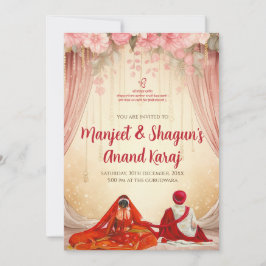 Tarjetas de boda punjabi invitaciones Anand Karaj