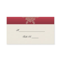Tarjetas de Boda Red and Gold Snowflake