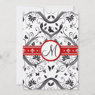 Tarjetas de Boda Rojas con Remolinos de Mariposa d