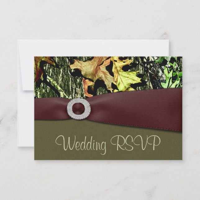 Tarjetas de boda RSVP Camo de caza (Anverso)