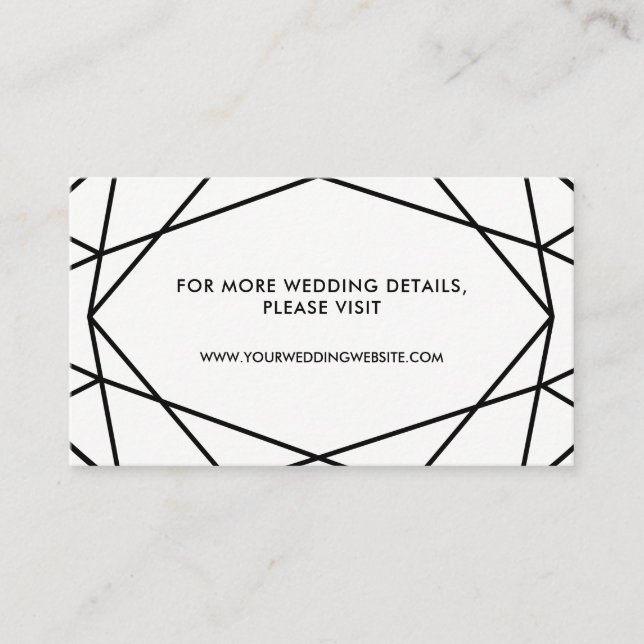 Tarjetas de Boda web para geométricos en blanco y  (Anverso)
