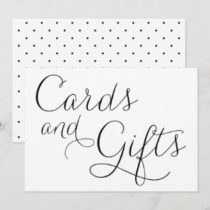 Tarjetas de boda y regalos con letra script delica