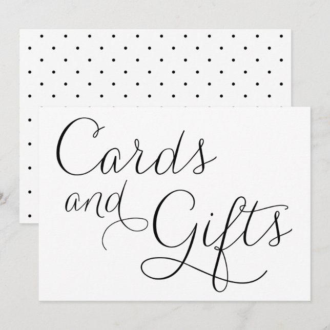 Tarjetas de boda y regalos con letrero de escritur (Anverso / Reverso)