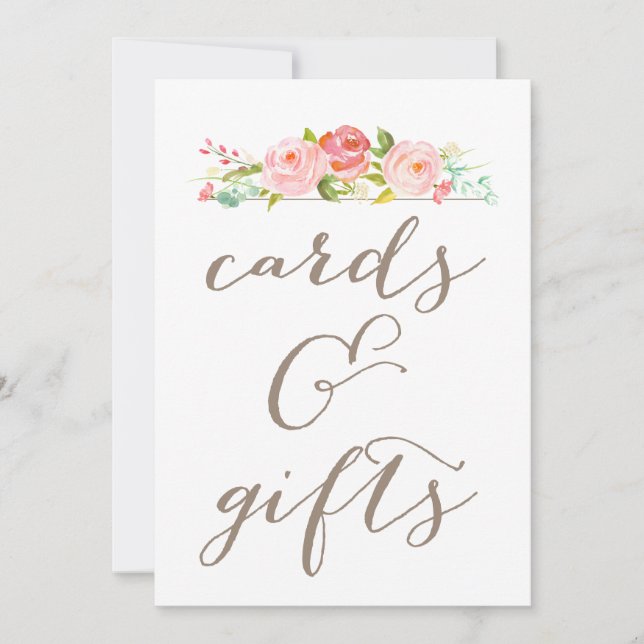 Tarjetas de boda y regalos para jardín de rosas (Anverso)