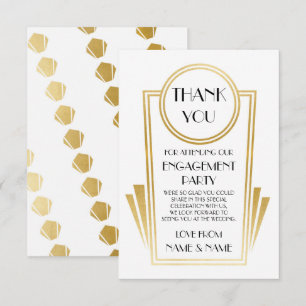 Tarjetas de bodas de compromiso Art Deco Agradecim