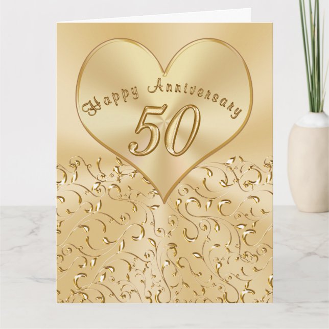Tarjetas de Bodas de Oro por 50 Aniversario de Bod (Anverso)
