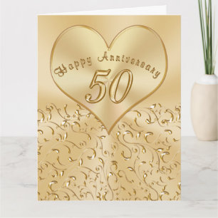 Tarjetas de Bodas de Oro por 50 Aniversario de Bod