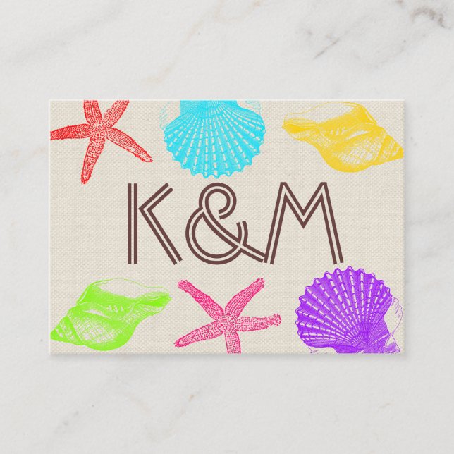 Tarjetas de Bodas de Seashore Beach (Anverso)