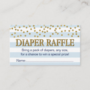 Tarjetas de boletos de Raffle para bebé azul y oro