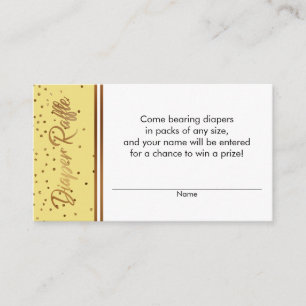 Tarjetas de boletos de rifa de pañales con confeti