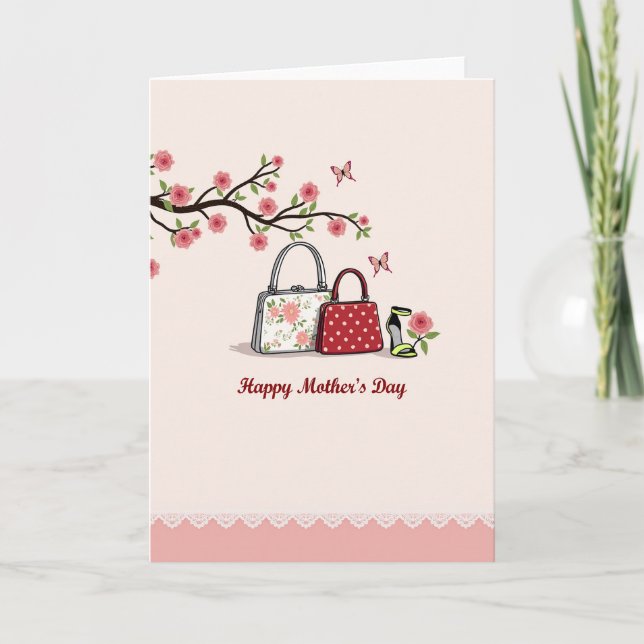 Tarjetas de Bolsos del Día de la Madre Floral (Anverso)