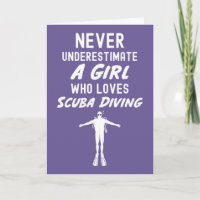 Tarjetas de Buceo Divertidas Rosadas para Chicas c