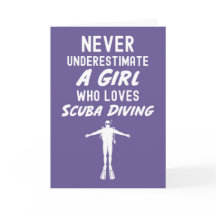 Tarjetas de Buceo Divertidas Rosadas para Chicas c