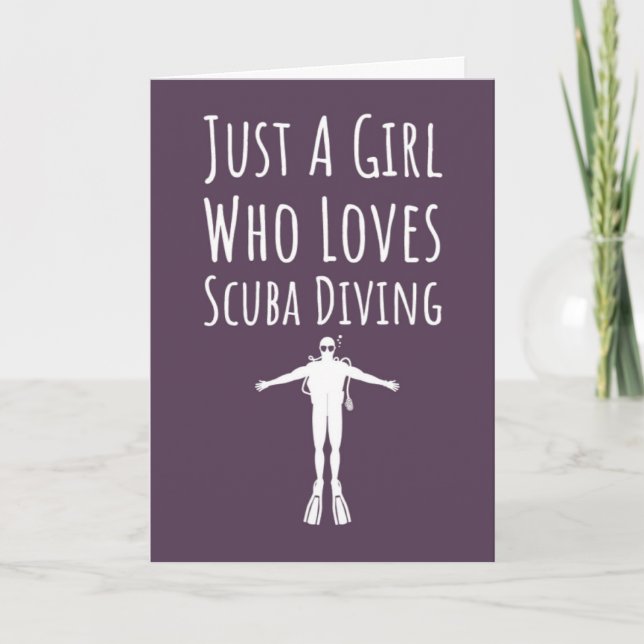 Tarjetas de Buceo Divertidas y Rosadas para Chicas (Anverso)