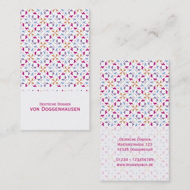 Tarjetas de Bulldog francesas (Anverso / Reverso)