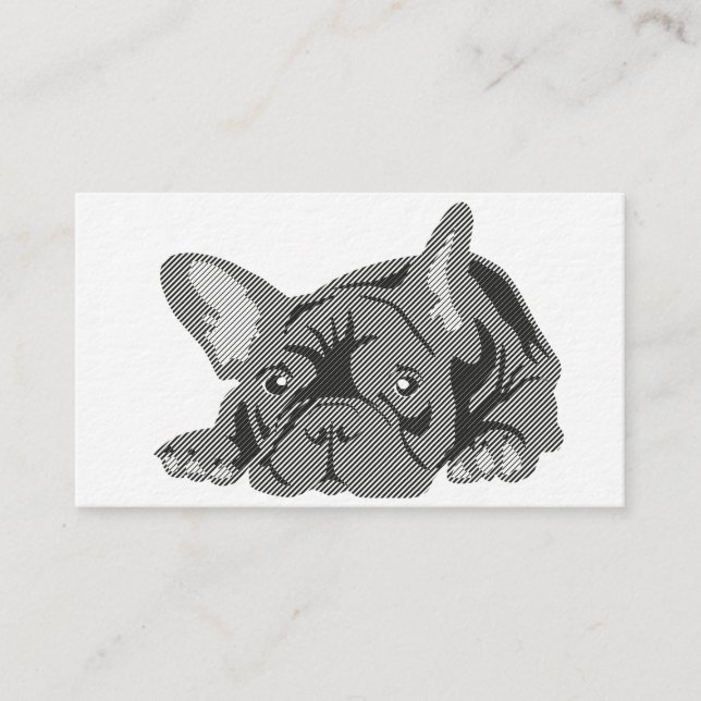 Tarjetas de Bulldog francesas de línea negra (Anverso)