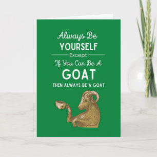 Tarjetas de Cabra Verde Linda Humor de Animales de