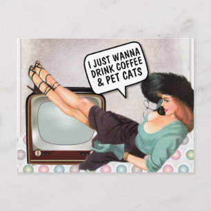 TARJETAS DE CAFÉ Y DE POSTAL DE RETRO PARA MUJERES