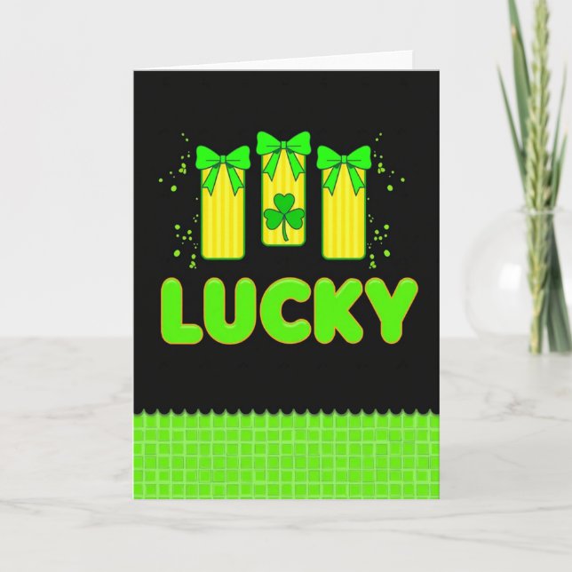 Tarjetas de cajas de regalo afortunadas (Anverso)