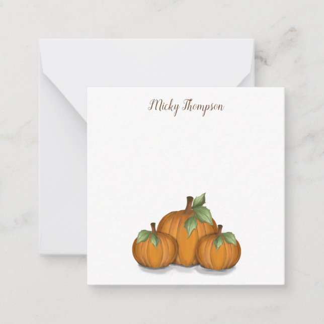 Tarjetas de calabazas pintadas (Anverso)