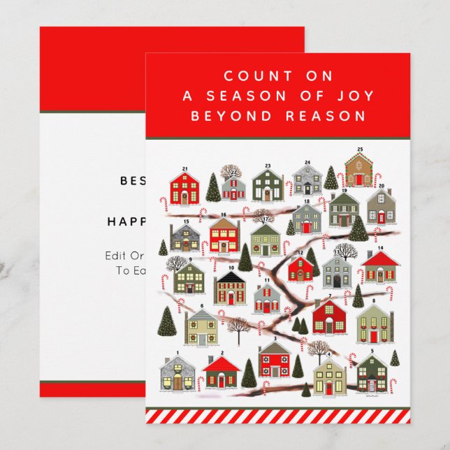 Tarjetas de calendario anticipadas para navidades (Anverso / Reverso)