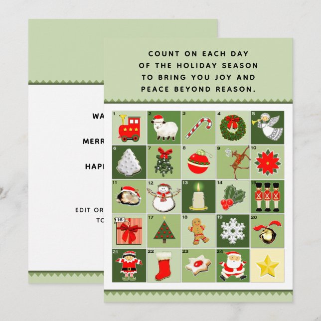 Tarjetas de calendario anticipadas para navidades (Anverso / Reverso)