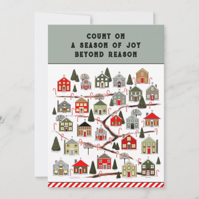 Tarjetas de calendario de Adviento de Navidad (Anverso)