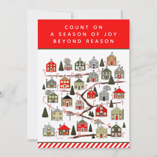 Tarjetas de calendario de Adviento de Navidad (Anverso)
