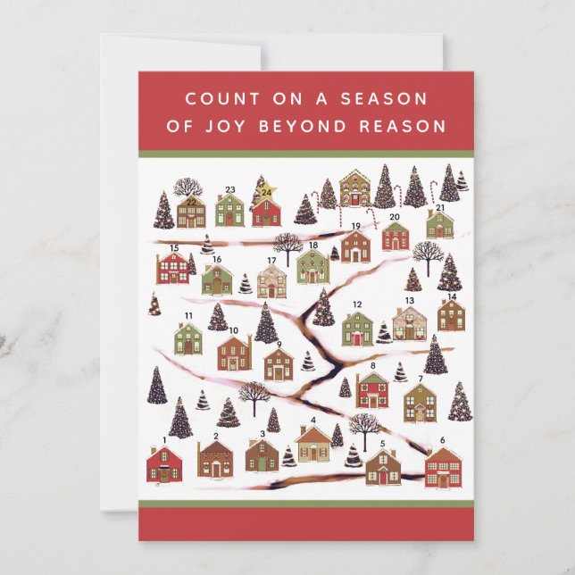 Tarjetas de calendario de Adviento de Navidad (Anverso)