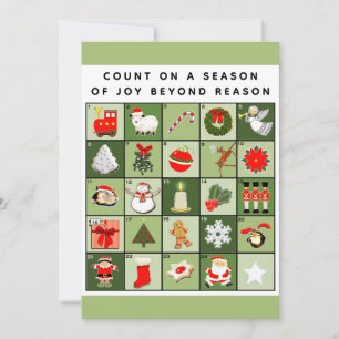 Tarjetas de calendario de Adviento de Navidad